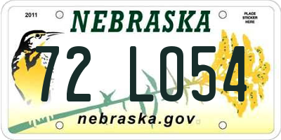 NE license plate 72LO54