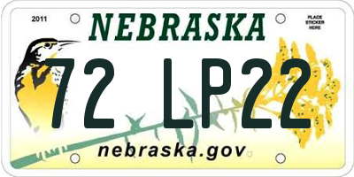 NE license plate 72LP22