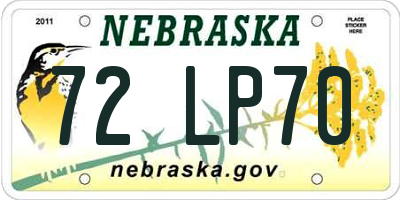 NE license plate 72LP70