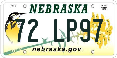 NE license plate 72LP97