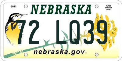 NE license plate 72LQ39