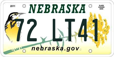 NE license plate 72LT41