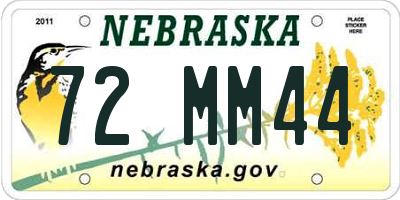 NE license plate 72MM44