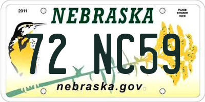 NE license plate 72NC59