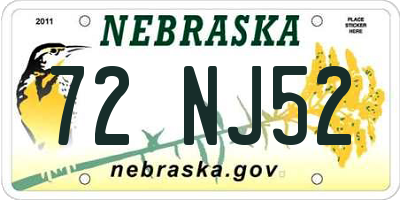 NE license plate 72NJ52