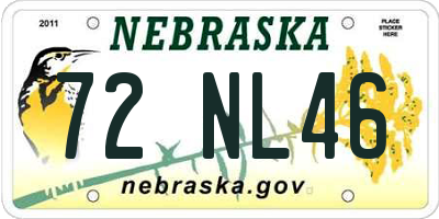 NE license plate 72NL46