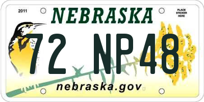 NE license plate 72NP48