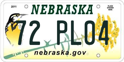 NE license plate 72PL04