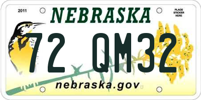 NE license plate 72QM32