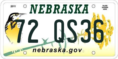 NE license plate 72QS36