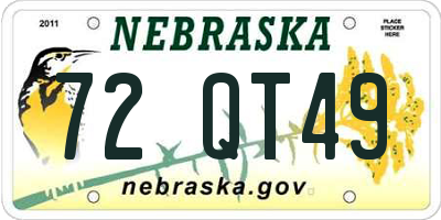 NE license plate 72QT49