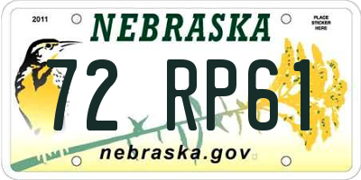 NE license plate 72RP61