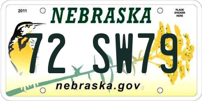 NE license plate 72SW79