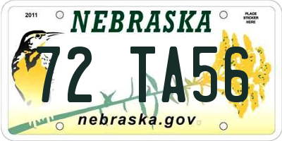 NE license plate 72TA56