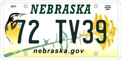 NE license plate 72TV39