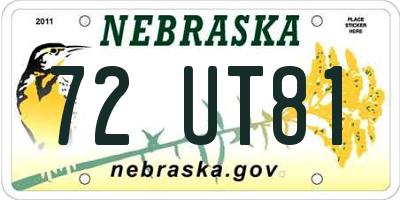 NE license plate 72UT81