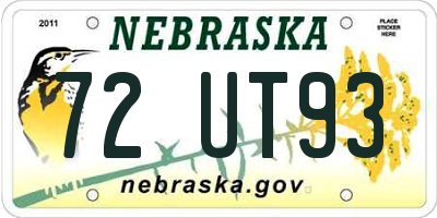 NE license plate 72UT93
