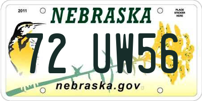 NE license plate 72UW56