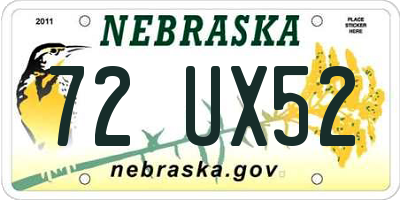 NE license plate 72UX52