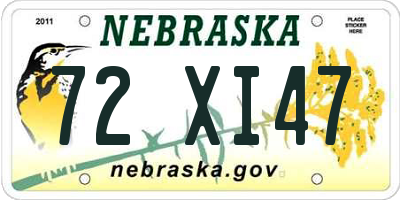 NE license plate 72XI47