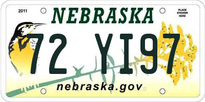NE license plate 72YI97