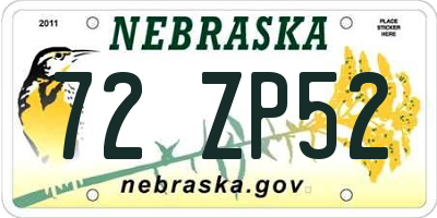 NE license plate 72ZP52