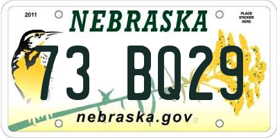 NE license plate 73BQ29