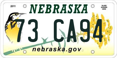NE license plate 73CA94