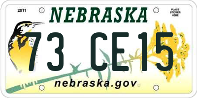 NE license plate 73CE15