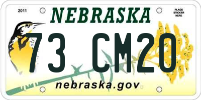 NE license plate 73CM20