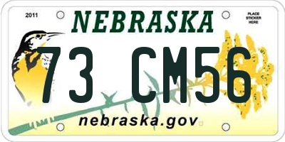 NE license plate 73CM56