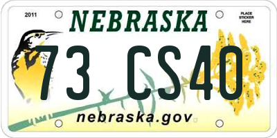 NE license plate 73CS40