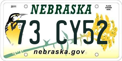 NE license plate 73CY52