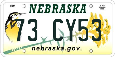 NE license plate 73CY53