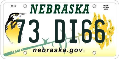 NE license plate 73DI66