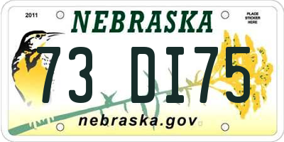 NE license plate 73DI75