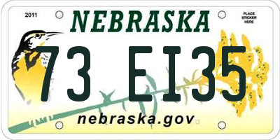 NE license plate 73EI35