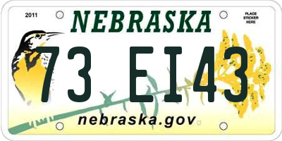 NE license plate 73EI43