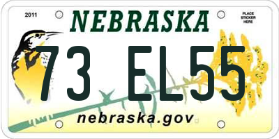 NE license plate 73EL55