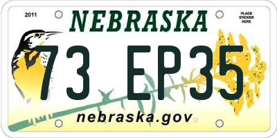 NE license plate 73EP35