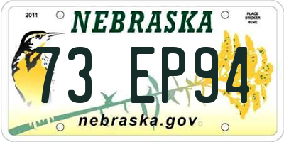 NE license plate 73EP94