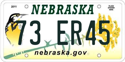 NE license plate 73ER45