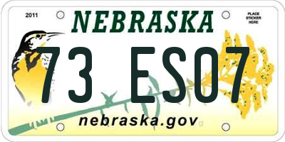 NE license plate 73ES07
