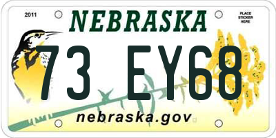 NE license plate 73EY68