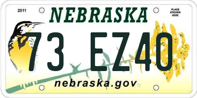 NE license plate 73EZ40