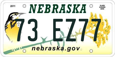 NE license plate 73EZ77