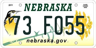 NE license plate 73FO55