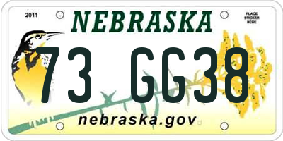 NE license plate 73GG38