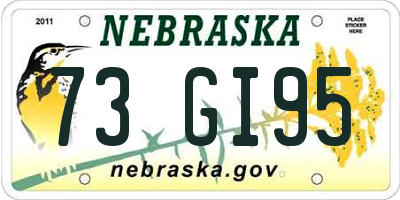 NE license plate 73GI95