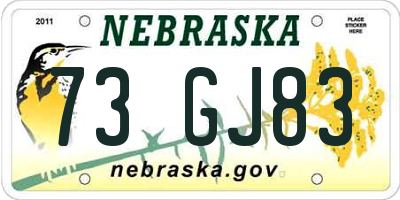 NE license plate 73GJ83